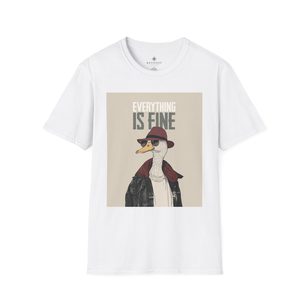 Everything Is Fine Duck T‑Shirt — Funny Retro Goose Graphic Tee