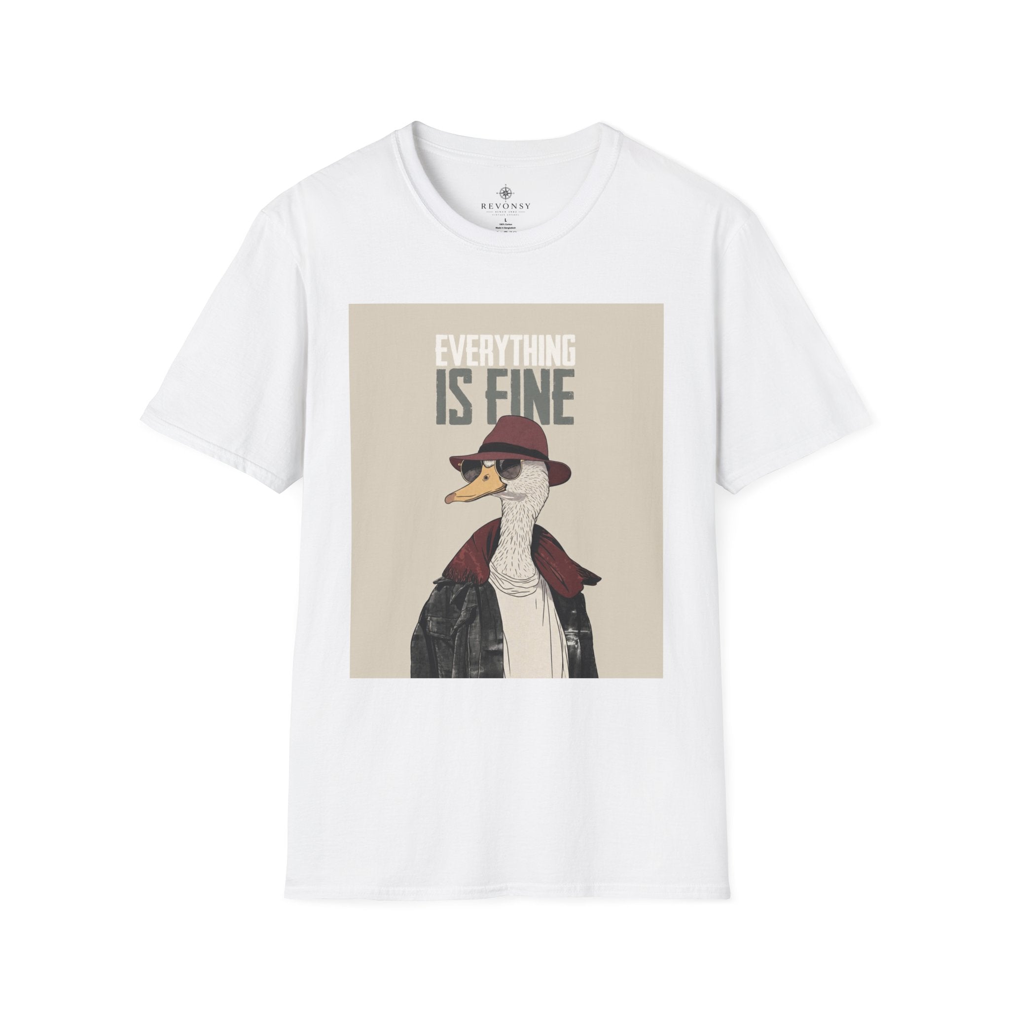 Everything Is Fine Duck T‑Shirt — Funny Retro Goose Graphic Tee
