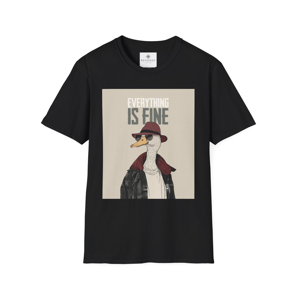 Everything Is Fine Duck T‑Shirt — Funny Retro Goose Graphic Tee