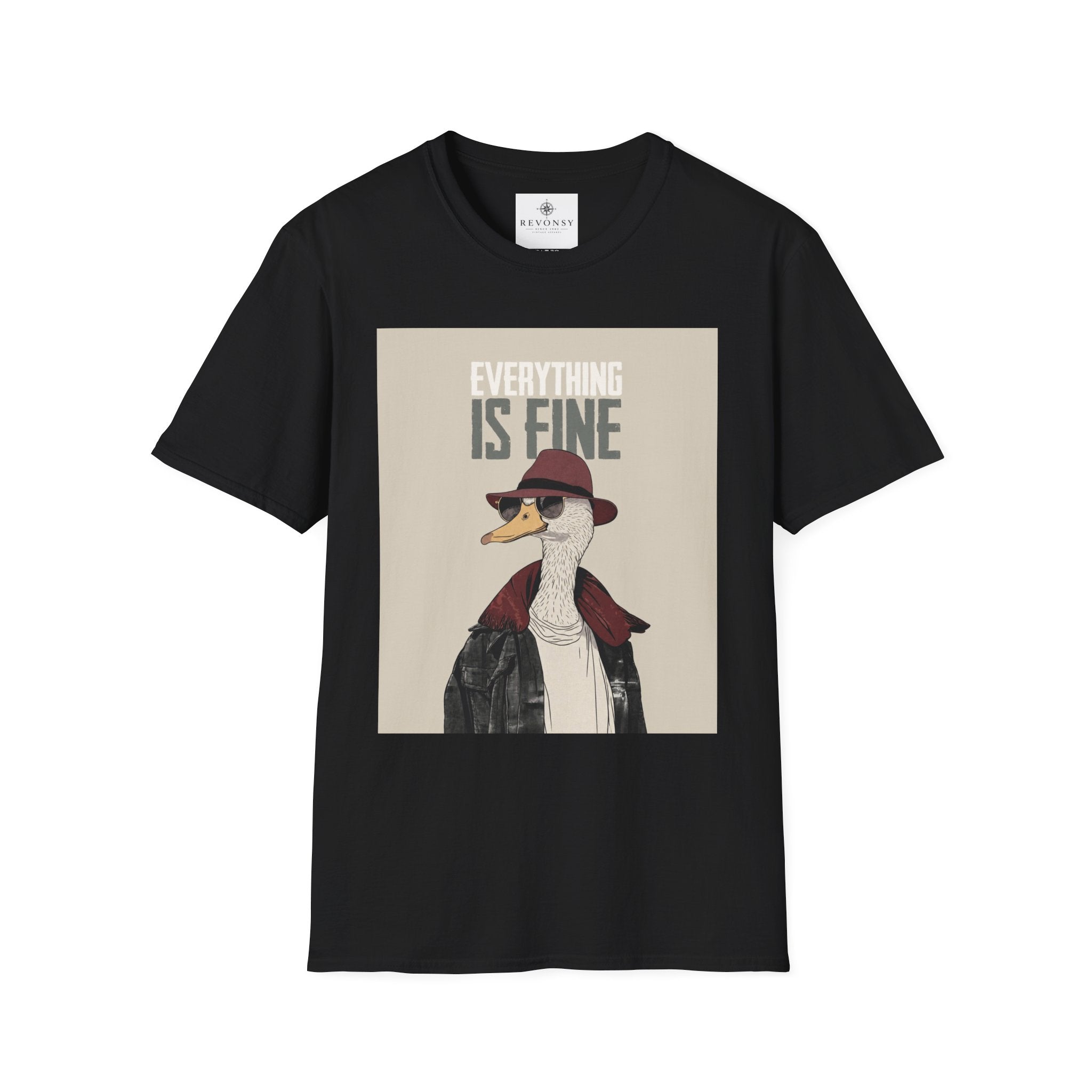 Everything Is Fine Duck T‑Shirt — Funny Retro Goose Graphic Tee