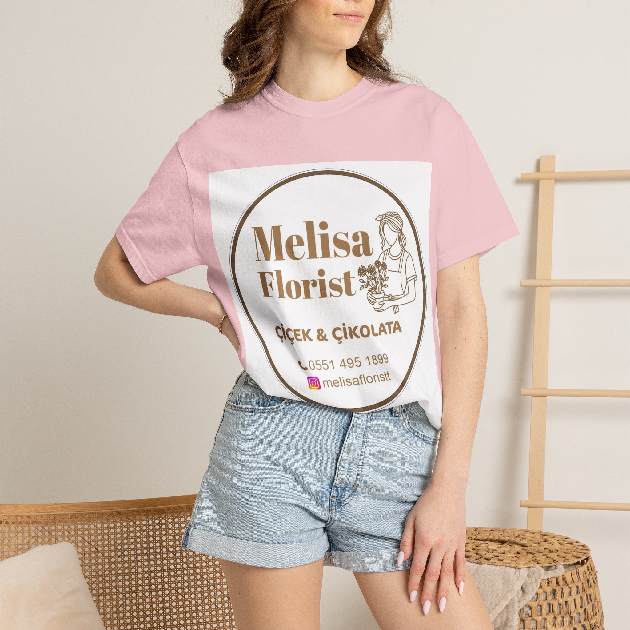 Florist Logo T-Shirt — Melisa Florist Çiçek & Çikolata Promotional Tee