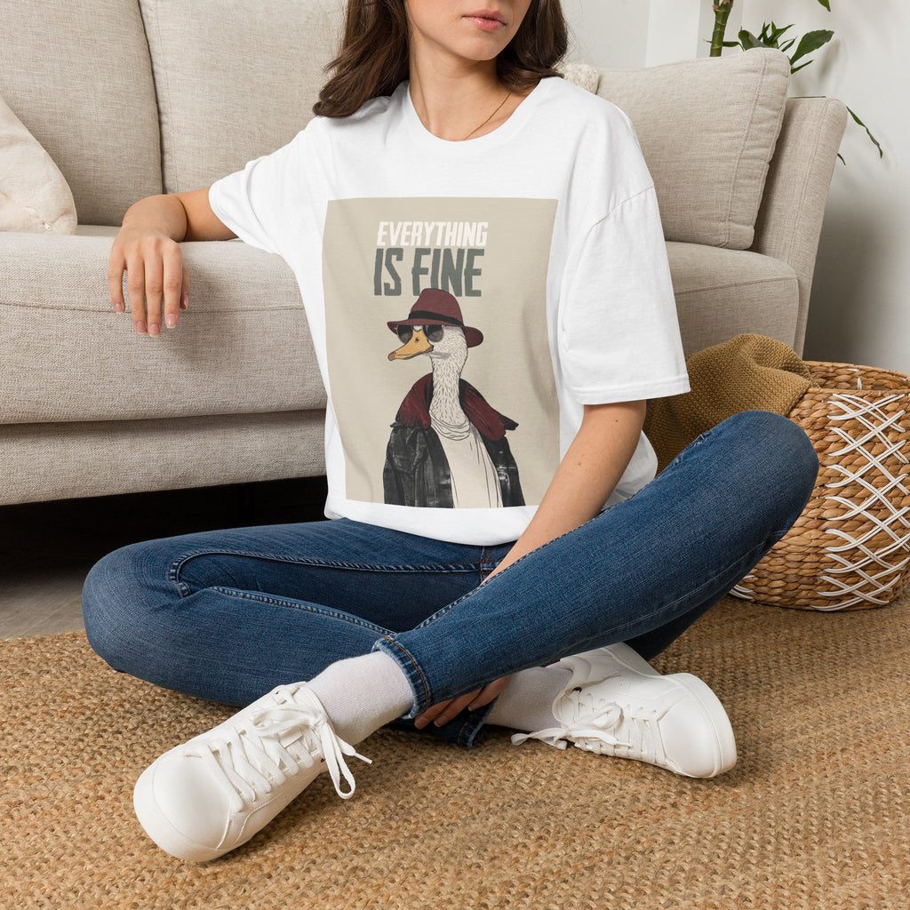 Everything Is Fine Duck T‑Shirt — Funny Retro Goose Graphic Tee